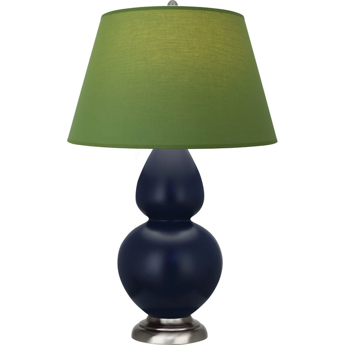 Robert Abbey MMB59G One Light Table Lamp, Matte Midnight Blue Glazed Ceramic w/Antique Silvered