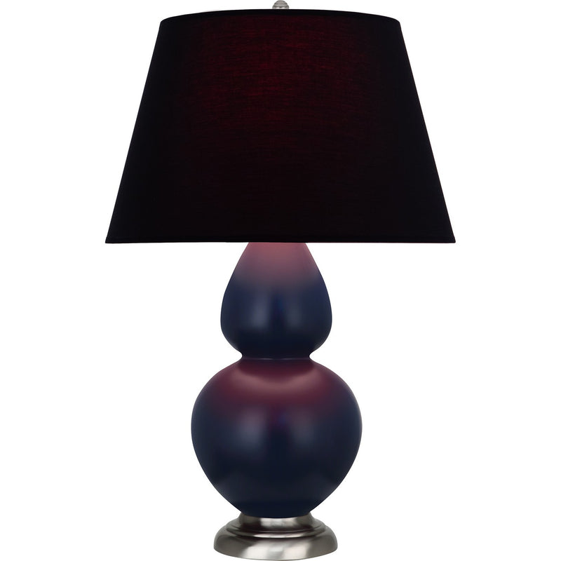 Robert Abbey MMB59K One Light Table Lamp, Matte Midnight Blue Glazed Ceramic w/Antique Silvered