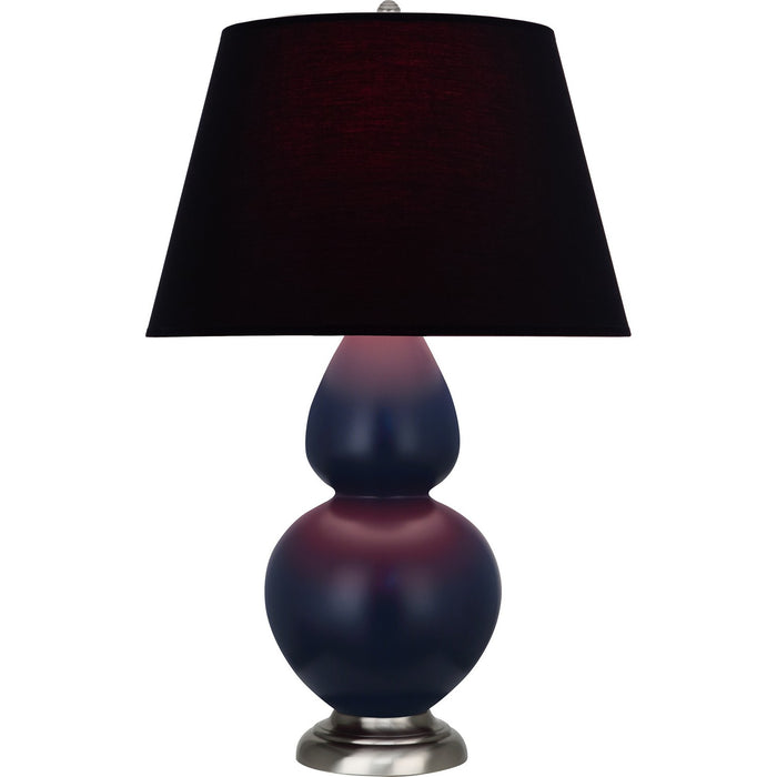 Robert Abbey MMB59K One Light Table Lamp, Matte Midnight Blue Glazed Ceramic w/Antique Silvered