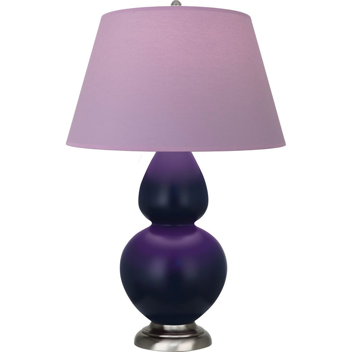 Robert Abbey MMB59L One Light Table Lamp, Matte Midnight Blue Glazed Ceramic w/Antique Silvered