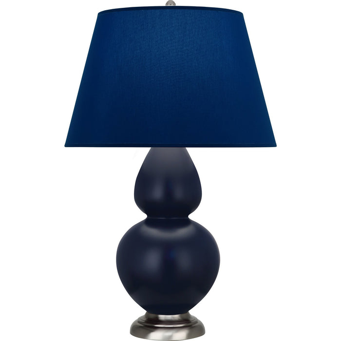 Robert Abbey MMB59N One Light Table Lamp, Matte Midnight Blue Glazed Ceramic w/Antique Silvered