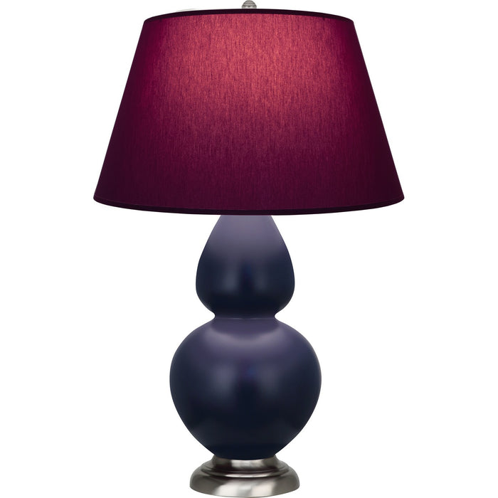Robert Abbey MMB59P One Light Table Lamp, Matte Midnight Blue Glazed Ceramic w/Antique Silvered