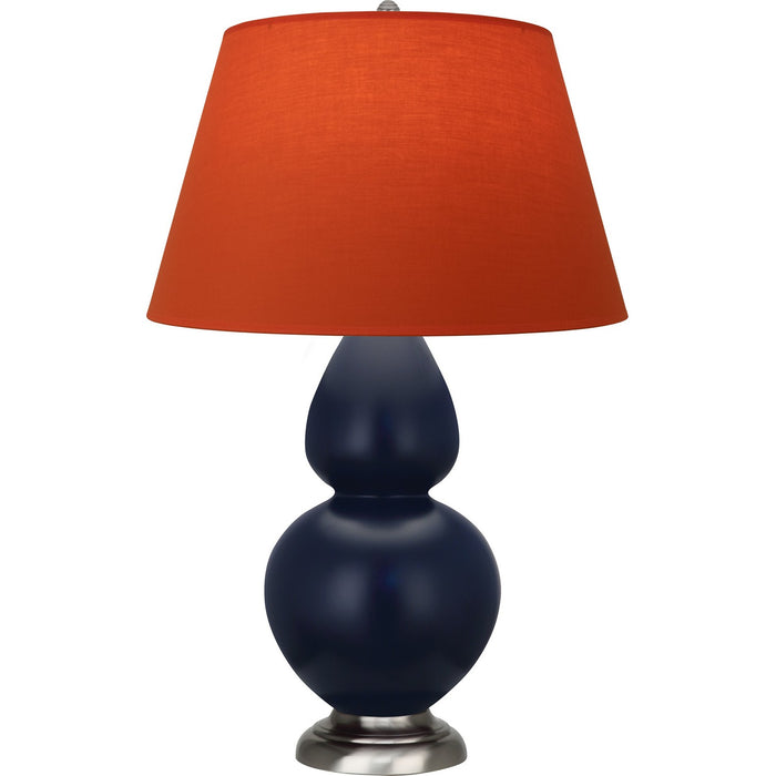 Robert Abbey MMB59T One Light Table Lamp, Matte Midnight Blue Glazed Ceramic w/Antique Silvered