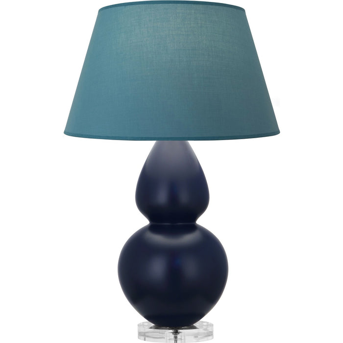 Robert Abbey MMB62B One Light Table Lamp, Matte Midnight Blue Glazed Ceramic w/Lucite