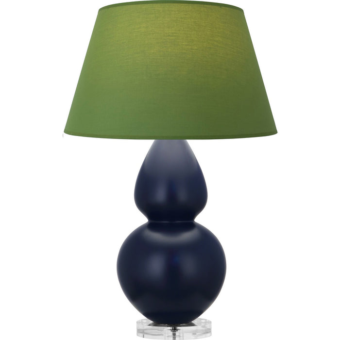 Robert Abbey MMB62G One Light Table Lamp, Matte Midnight Blue Glazed Ceramic w/Lucite