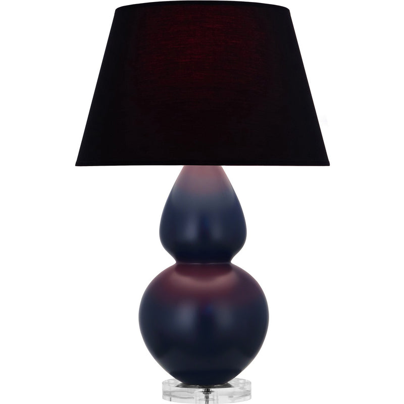 Robert Abbey MMB62K One Light Table Lamp, Matte Midnight Blue Glazed Ceramic w/Lucite