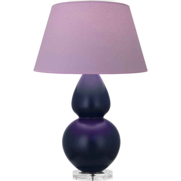 Robert Abbey MMB62L One Light Table Lamp, Matte Midnight Blue Glazed Ceramic w/Lucite