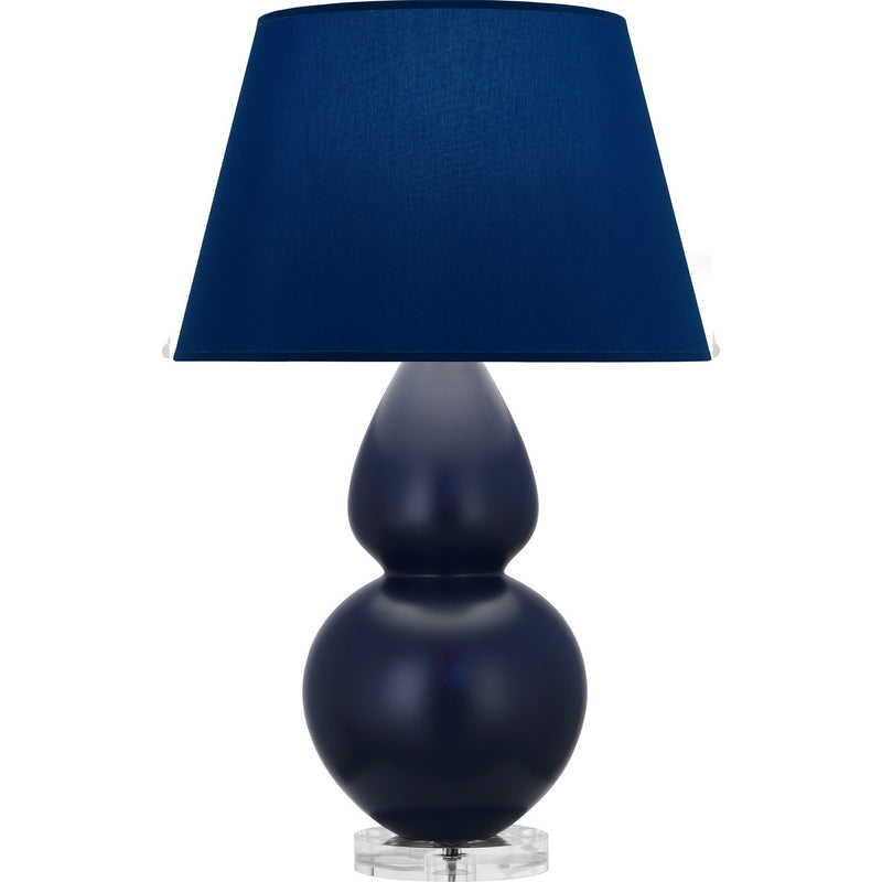 Robert Abbey MMB62N One Light Table Lamp, Matte Midnight Blue Glazed Ceramic w/Lucite