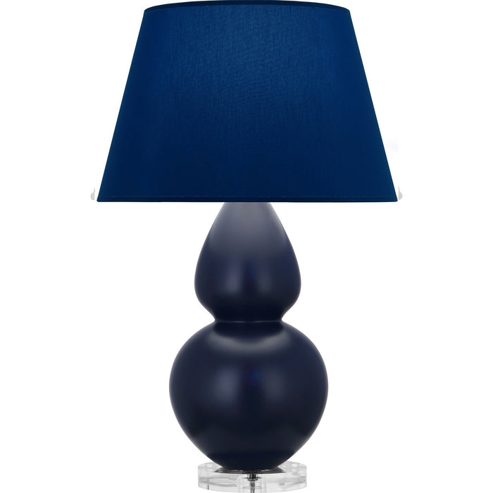 Robert Abbey MMB62N One Light Table Lamp, Matte Midnight Blue Glazed Ceramic w/Lucite