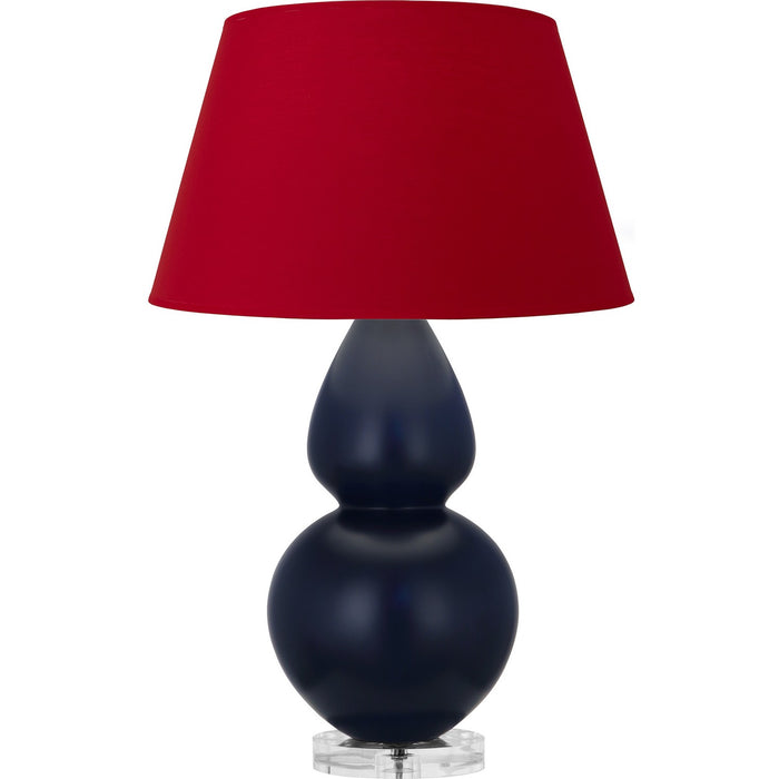 Robert Abbey MMB62R One Light Table Lamp, Matte Midnight Blue Glazed Ceramic w/Lucite