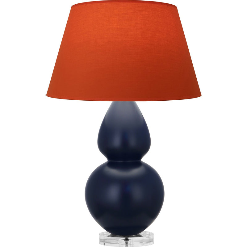 Robert Abbey MMB62T One Light Table Lamp, Matte Midnight Blue Glazed Ceramic w/Lucite