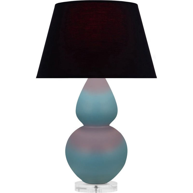 Robert Abbey MOB62K One Light Table Lamp, Matte Steel Blue Glazed Ceramic w/Lucite