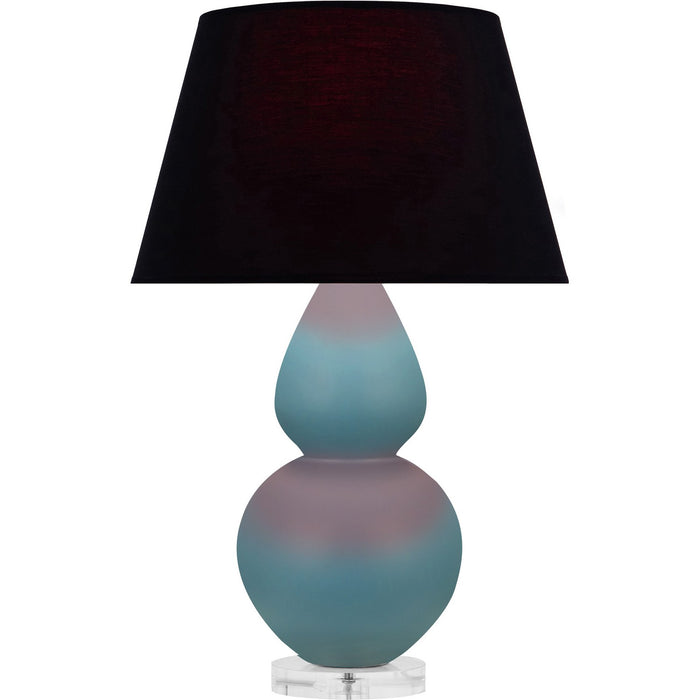Robert Abbey MOB62K One Light Table Lamp, Matte Steel Blue Glazed Ceramic w/Lucite