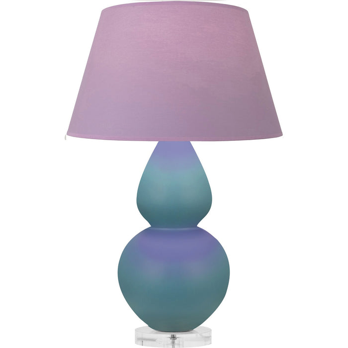 Robert Abbey MOB62L One Light Table Lamp, Matte Steel Blue Glazed Ceramic w/Lucite