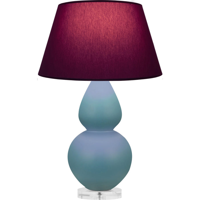 Robert Abbey MOB62P One Light Table Lamp, Matte Steel Blue Glazed Ceramic w/Lucite