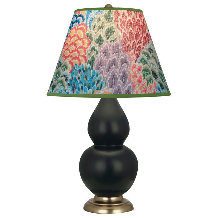 Robert Abbey MOS10S One Light Accent Lamp, Matte Obsidian Glazed Ceramic w/Antique Natural Brassed