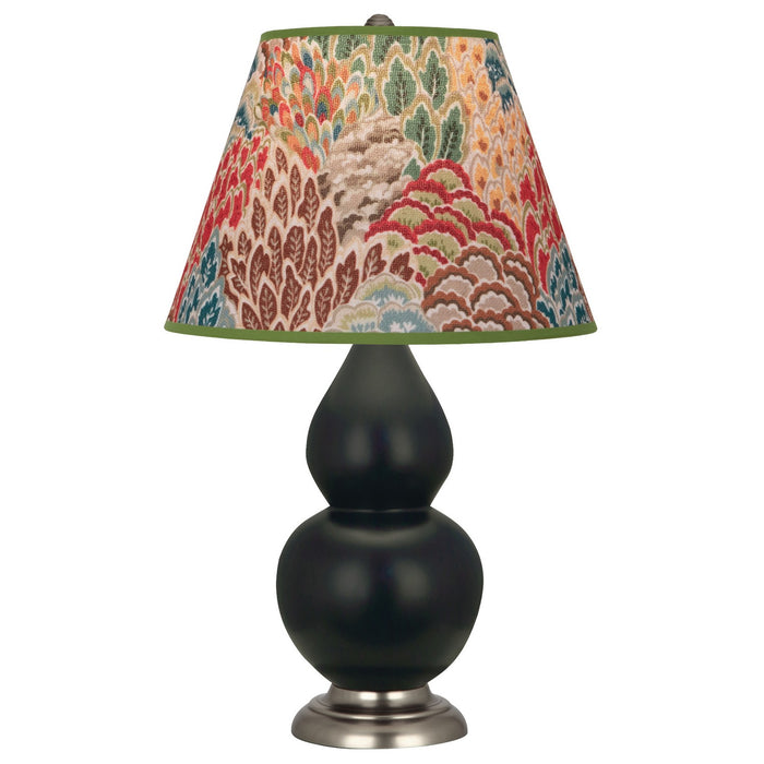 Robert Abbey MOS12F One Light Accent Lamp, Matte Obsidian Glazed Ceramic w/Antique Silvered