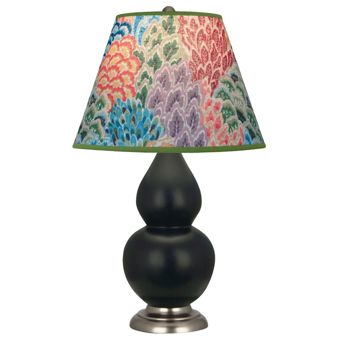 Robert Abbey MOS12S One Light Accent Lamp, Matte Obsidian Glazed Ceramic w/Antique Silvered