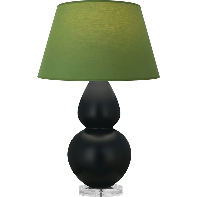 Robert Abbey MOS23G One Light Table Lamp, Matte Obsidian Glazed Ceramic w/Lucite