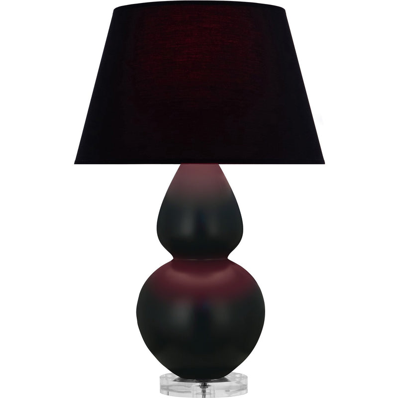 Robert Abbey MOS23K One Light Table Lamp, Matte Obsidian Glazed Ceramic w/Lucite