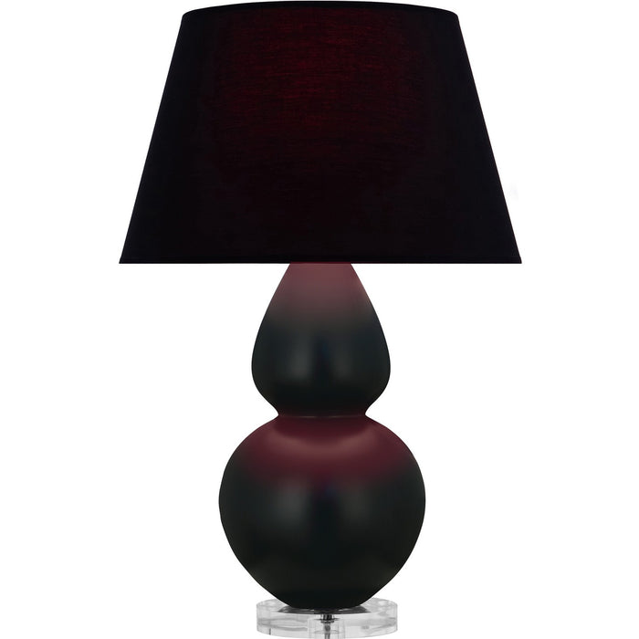 Robert Abbey MOS23K One Light Table Lamp, Matte Obsidian Glazed Ceramic w/Lucite