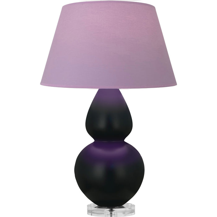 Robert Abbey MOS23L One Light Table Lamp, Matte Obsidian Glazed Ceramic w/Lucite