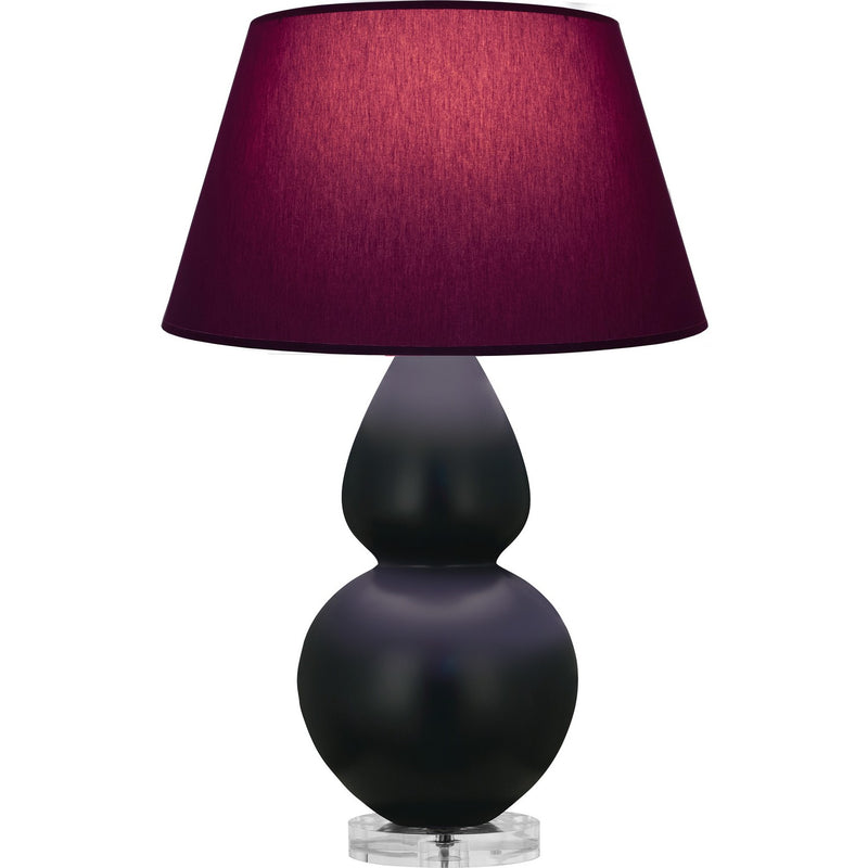 Robert Abbey MOS23P One Light Table Lamp, Matte Obsidian Glazed Ceramic w/Lucite