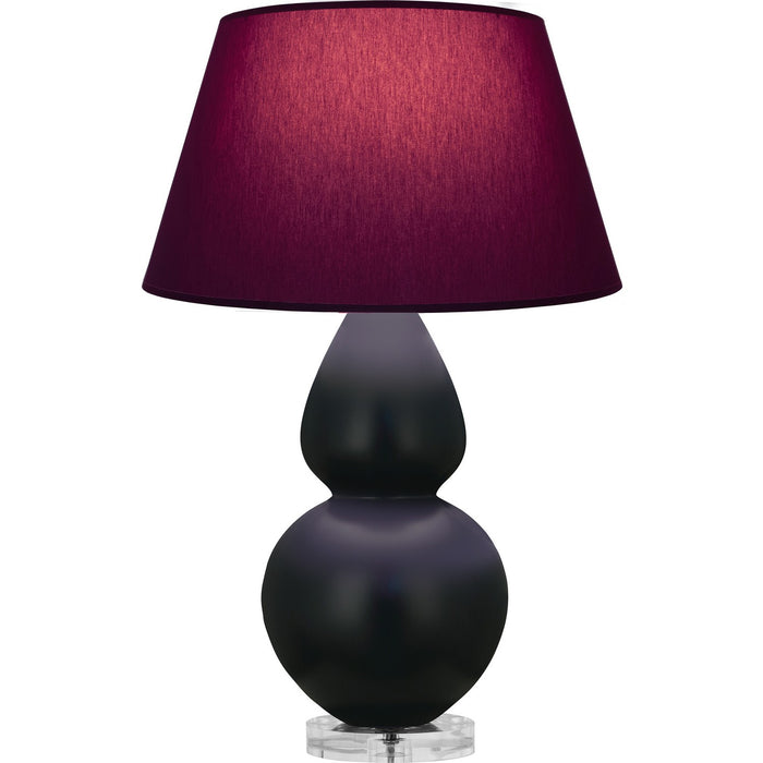Robert Abbey MOS23P One Light Table Lamp, Matte Obsidian Glazed Ceramic w/Lucite
