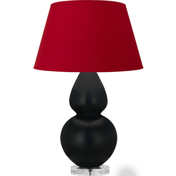Robert Abbey MOS23R One Light Table Lamp, Matte Obsidian Glazed Ceramic w/Lucite