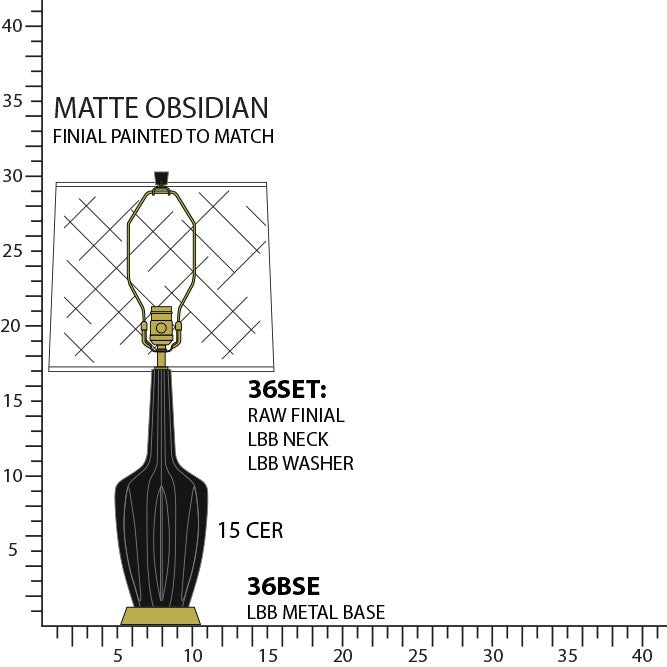 Robert Abbey MOS36 One Light Accent Lamp, Matte Obsidian Glazed Ceramic w/Warm Brass
