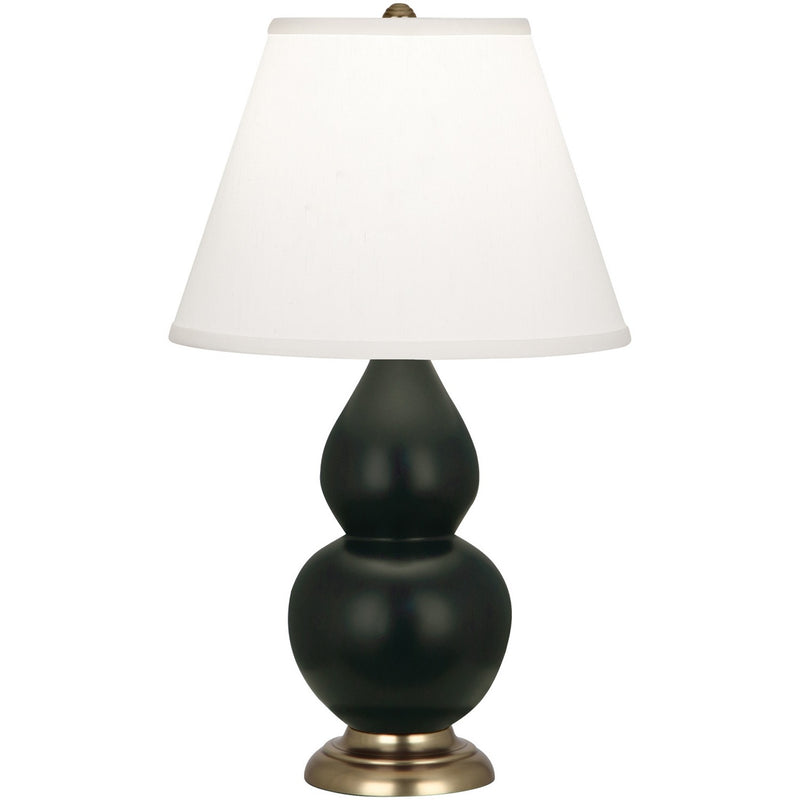 Robert Abbey MOS50 One Light Accent Lamp, Matte Obsidian Glazed Ceramic w/Antique Natural Brassed
