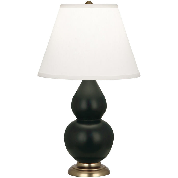 Robert Abbey MOS50 One Light Accent Lamp, Matte Obsidian Glazed Ceramic w/Antique Natural Brassed