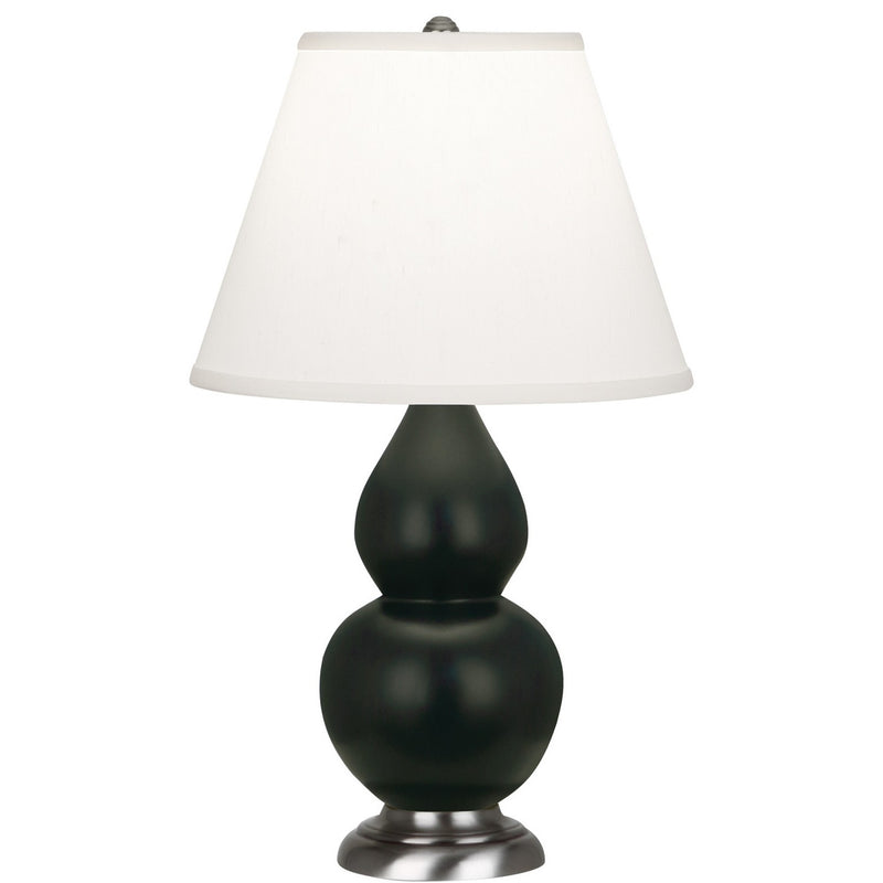 Robert Abbey MOS52 One Light Accent Lamp, Matte Obsidian Glazed Ceramic w/Antique Silvered