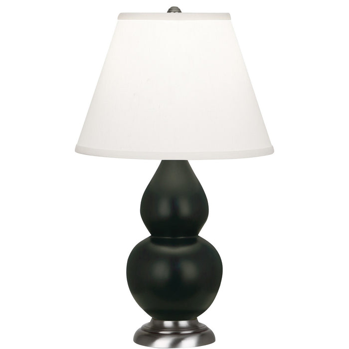 Robert Abbey MOS52 One Light Accent Lamp, Matte Obsidian Glazed Ceramic w/Antique Silvered
