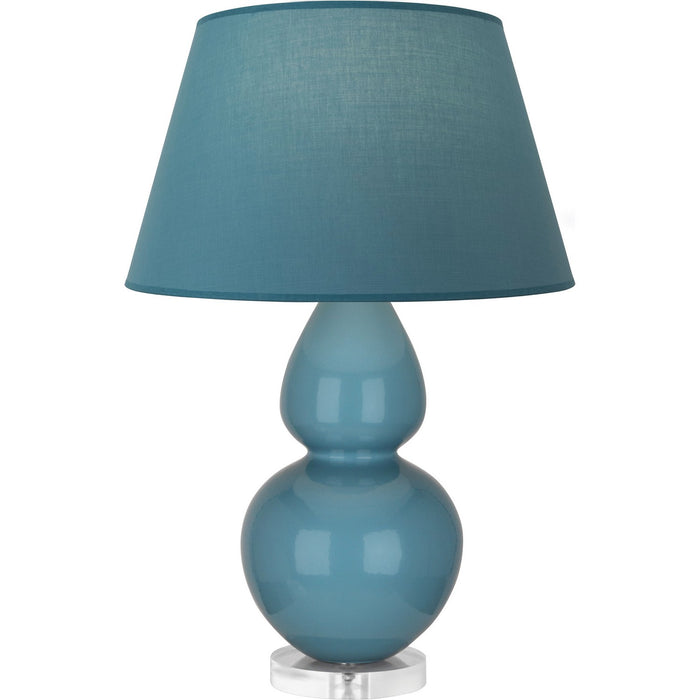 Robert Abbey OB23B One Light Table Lamp, Steel Blue Glazed Ceramic w/Lucite