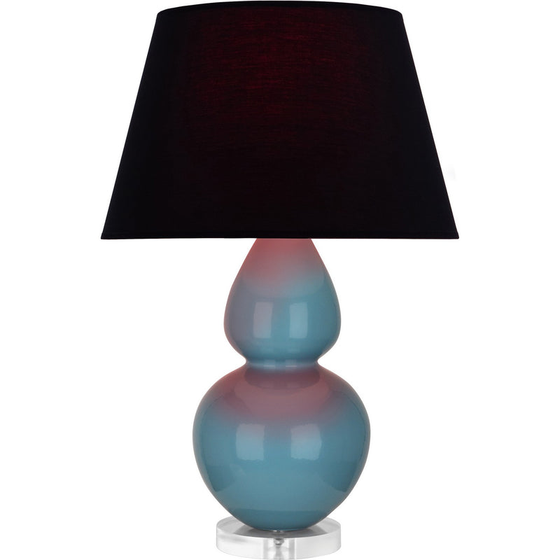Robert Abbey OB23K One Light Table Lamp, Steel Blue Glazed Ceramic w/Lucite