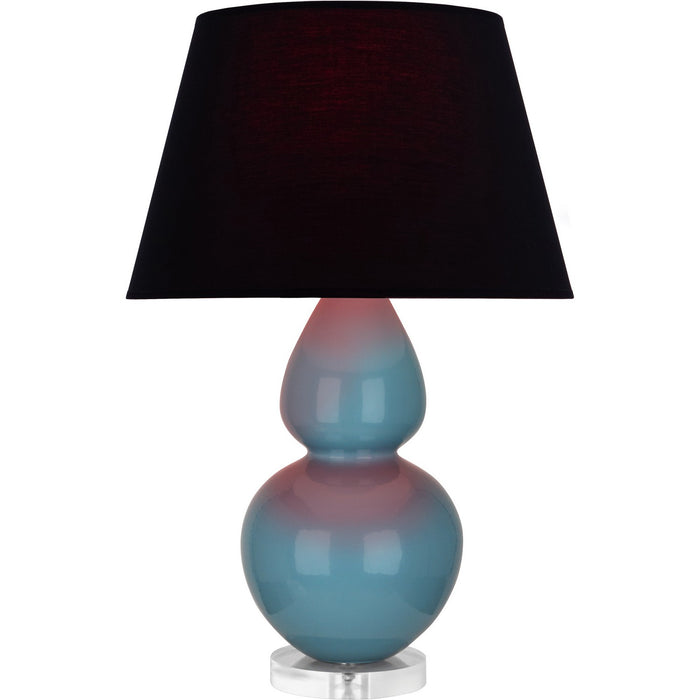 Robert Abbey OB23K One Light Table Lamp, Steel Blue Glazed Ceramic w/Lucite