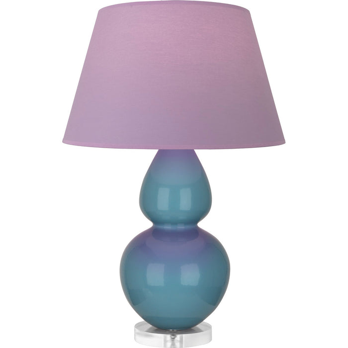 Robert Abbey OB23L One Light Table Lamp, Steel Blue Glazed Ceramic w/Lucite