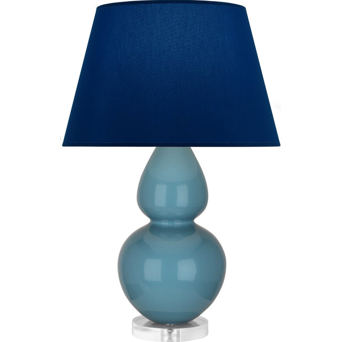 Robert Abbey OB23N One Light Table Lamp, Steel Blue Glazed Ceramic w/Lucite