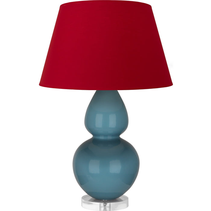 Robert Abbey OB23R One Light Table Lamp, Steel Blue Glazed Ceramic w/Lucite