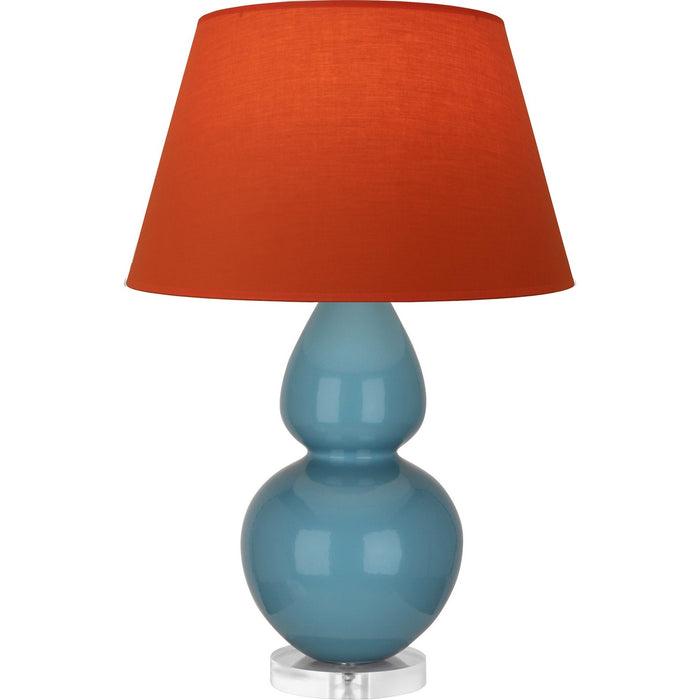 Robert Abbey OB23T One Light Table Lamp, Steel Blue Glazed Ceramic w/Lucite