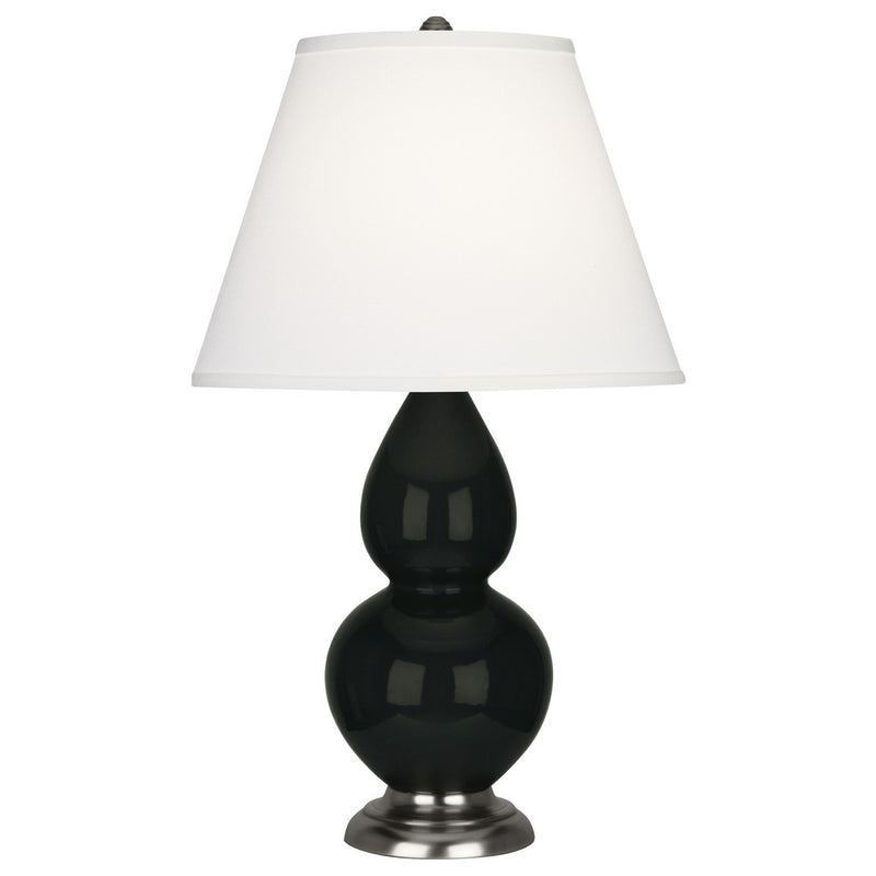 Robert Abbey OS12X One Light Accent Lamp, Obsidian Glazed Ceramic w/Antique Silvered
