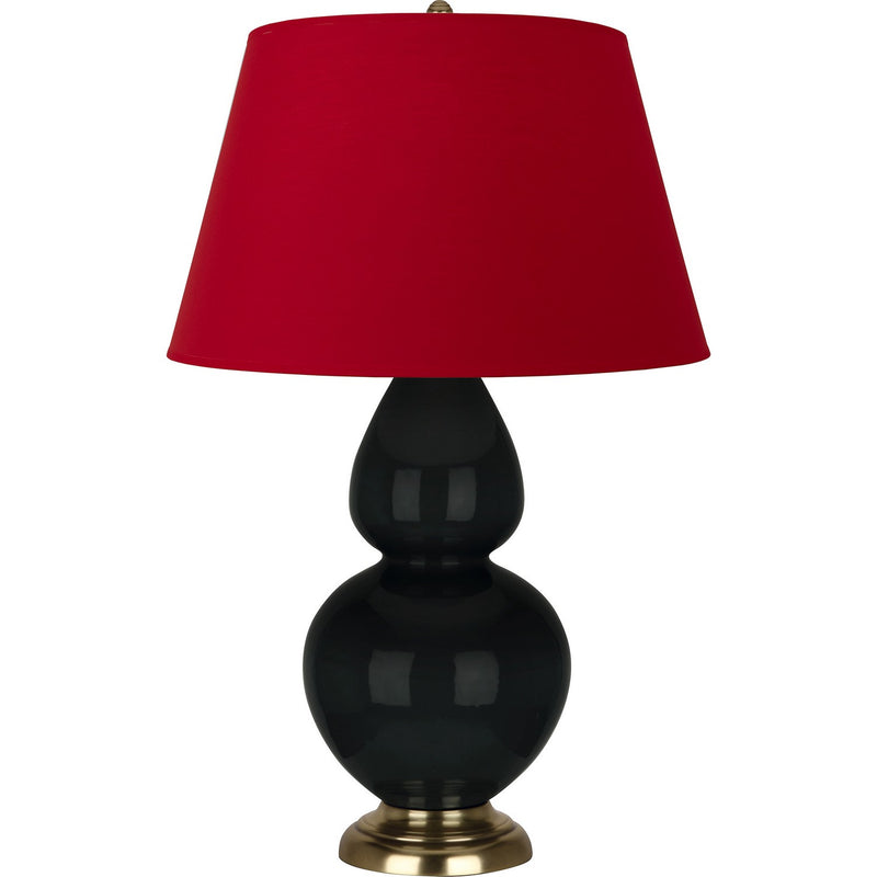 Robert Abbey OS20R One Light Table Lamp, Obsidian Glazed Ceramic w/Antique Natural Brassed