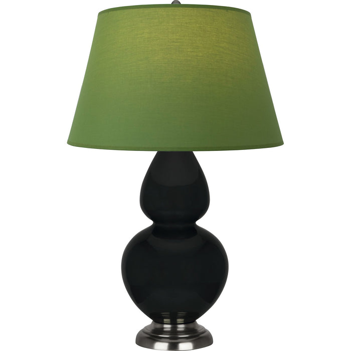 Robert Abbey OS22G One Light Table Lamp, Obsidian Glazed Ceramic w/Antique Silvered