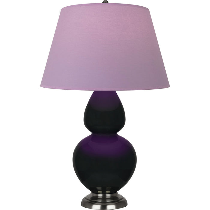 Robert Abbey OS22L One Light Table Lamp, Obsidian Glazed Ceramic w/Antique Silvered