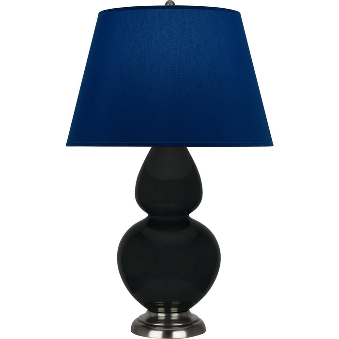 Robert Abbey OS22N One Light Table Lamp, Obsidian Glazed Ceramic w/Antique Silvered