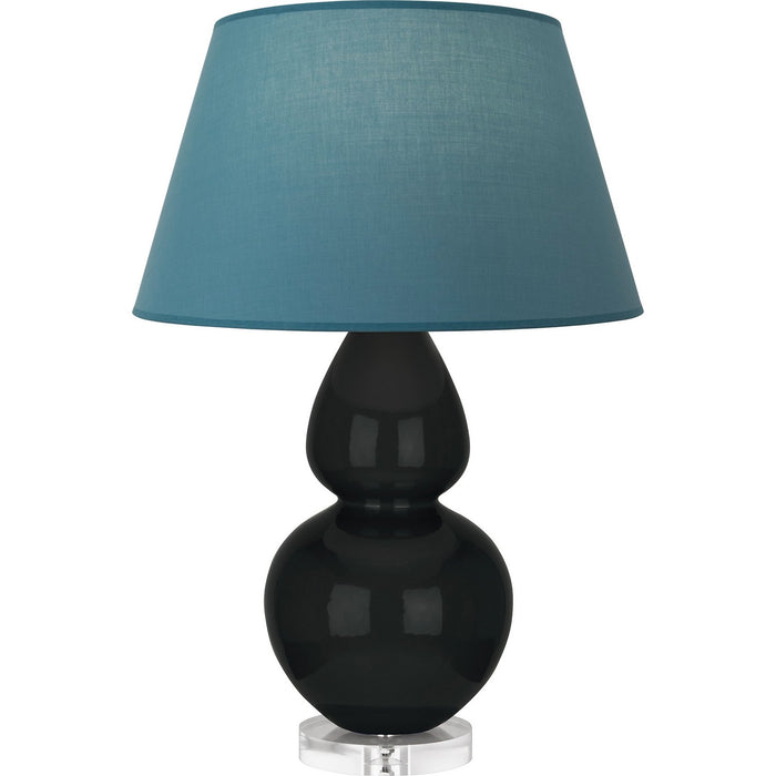 Robert Abbey OS23B One Light Table Lamp, Obsidian Glazed Ceramic w/Lucite