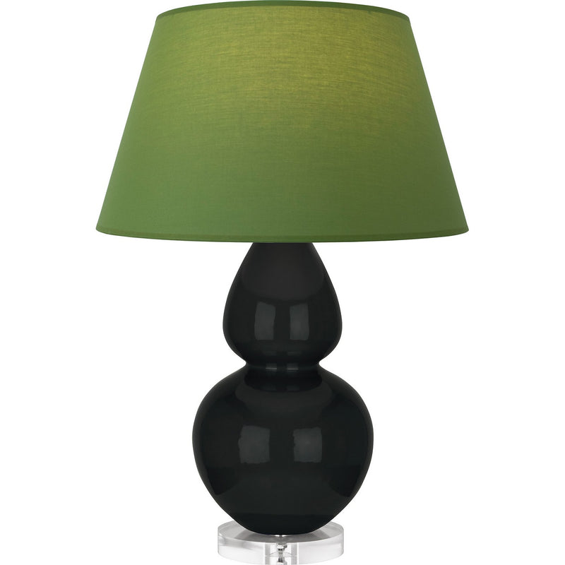 Robert Abbey OS23G One Light Table Lamp, Obsidian Glazed Ceramic w/Lucite