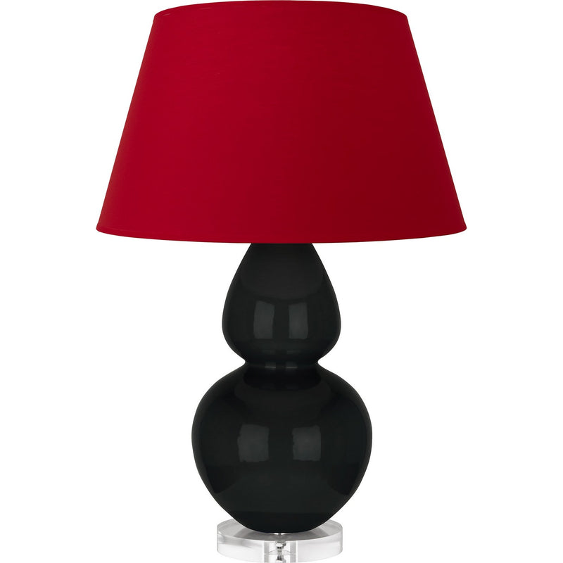 Robert Abbey OS23R One Light Table Lamp, Obsidian Glazed Ceramic w/Lucite