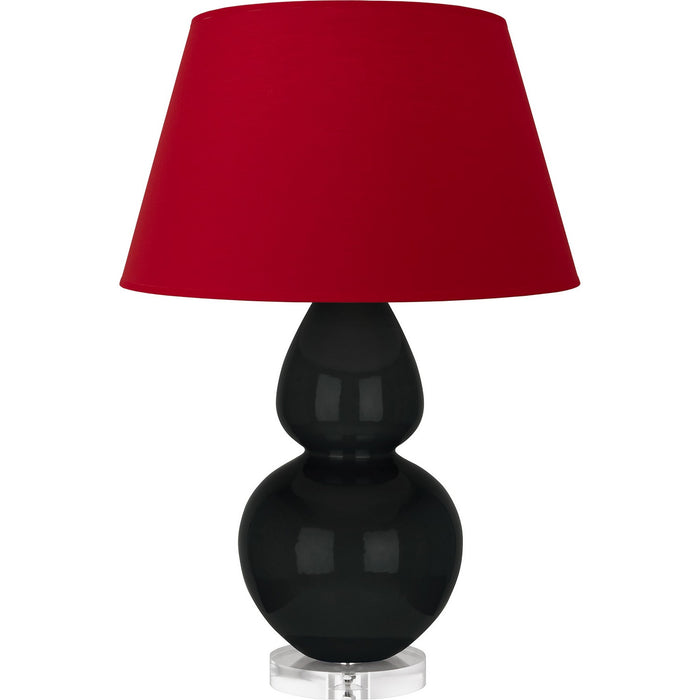 Robert Abbey OS23R One Light Table Lamp, Obsidian Glazed Ceramic w/Lucite